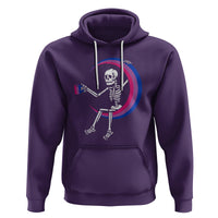 Bisexual Pride Hoodie Skeleton Drinking Coffee LGBTQ Bi Flag - Wonder Print Shop