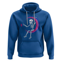 Bisexual Pride Hoodie Skeleton Drinking Coffee LGBTQ Bi Flag - Wonder Print Shop