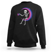Bisexual Pride Sweatshirt Skeleton Drinking Coffee LGBTQ Bi Flag - Wonder Print Shop