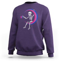 Bisexual Pride Sweatshirt Skeleton Drinking Coffee LGBTQ Bi Flag - Wonder Print Shop