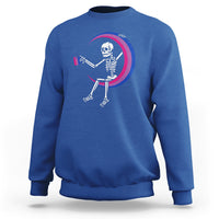 Bisexual Pride Sweatshirt Skeleton Drinking Coffee LGBTQ Bi Flag - Wonder Print Shop