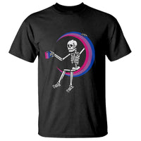 Bisexual Pride T Shirt Skeleton Drinking Coffee LGBTQ Bi Flag - Wonder Print Shop