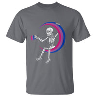 Bisexual Pride T Shirt Skeleton Drinking Coffee LGBTQ Bi Flag - Wonder Print Shop