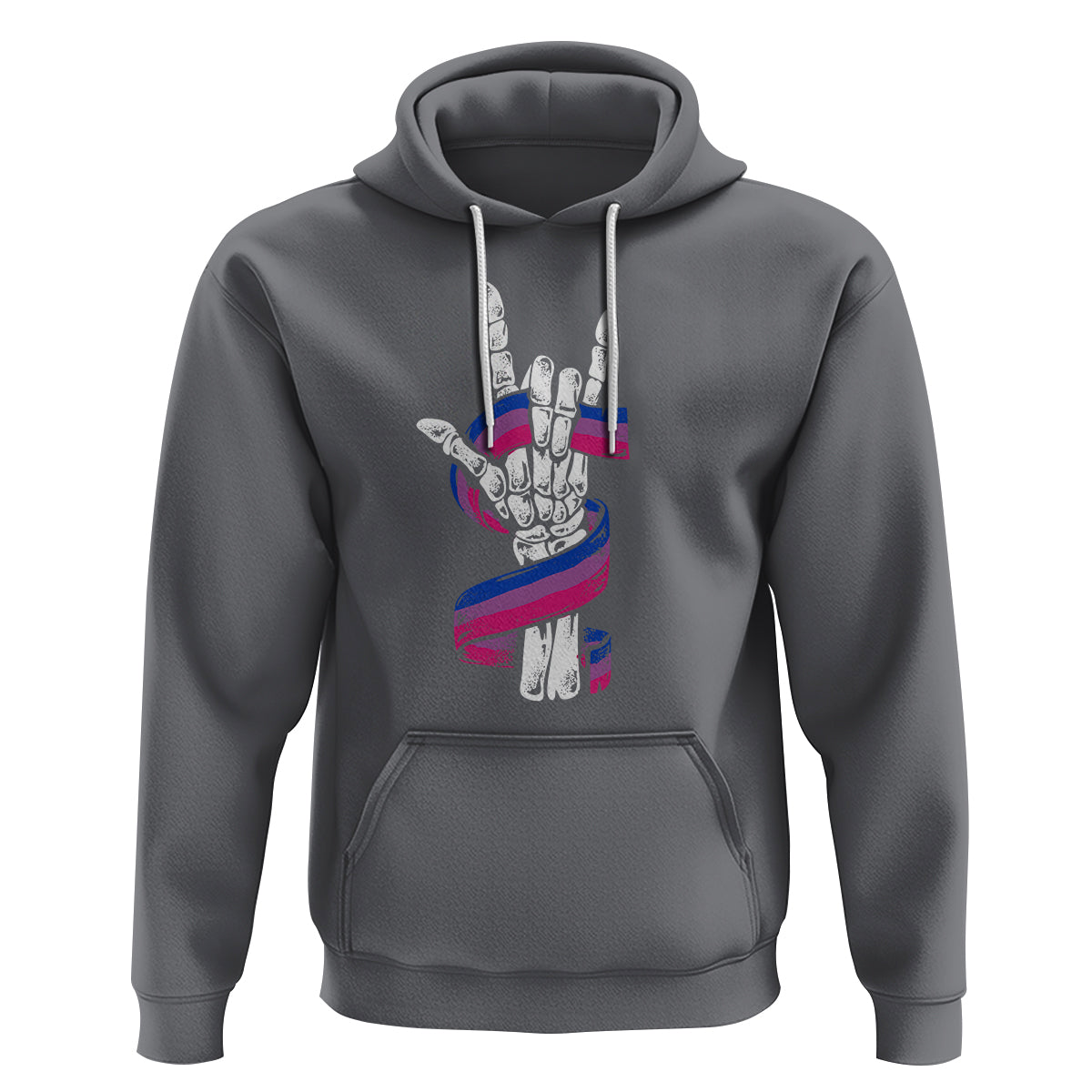 Pansexual Pride Hoodie Skeleton Rock Hand LGBTQ Pans Flag - Wonder Print Shop