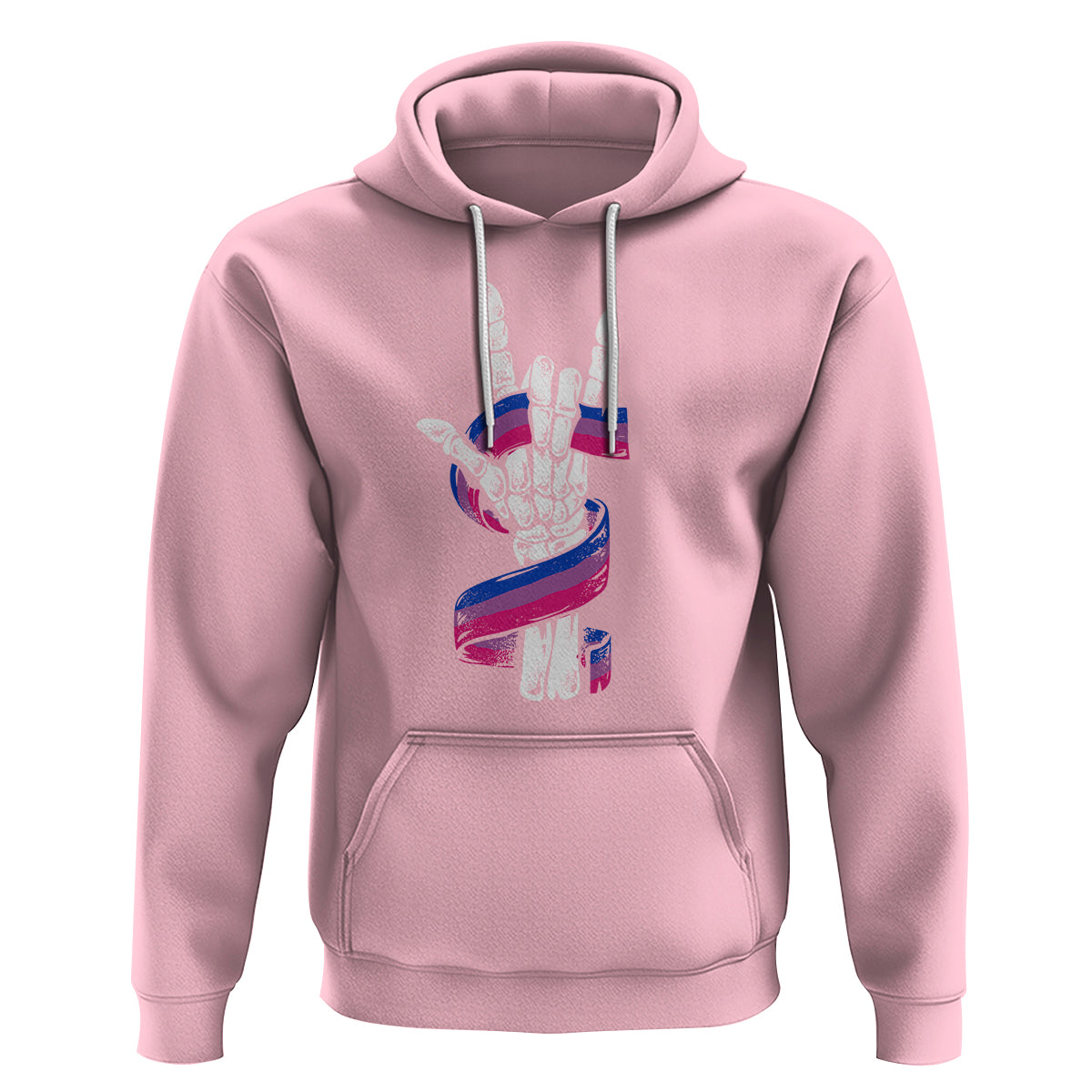 Pansexual Pride Hoodie Skeleton Rock Hand LGBTQ Pans Flag - Wonder Print Shop