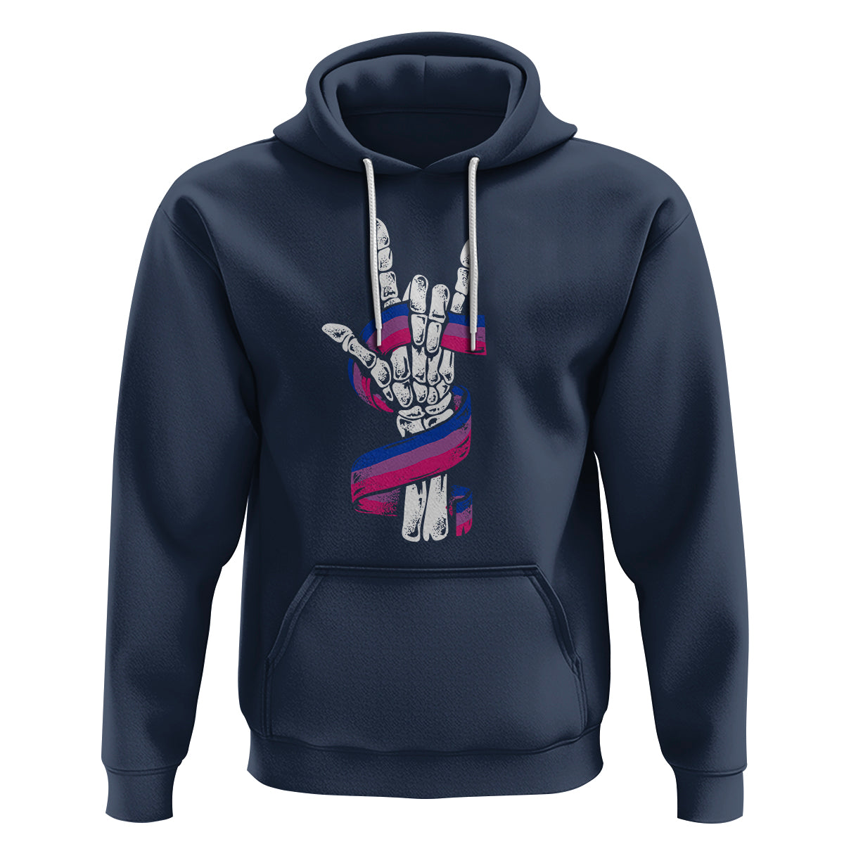 Pansexual Pride Hoodie Skeleton Rock Hand LGBTQ Pans Flag - Wonder Print Shop