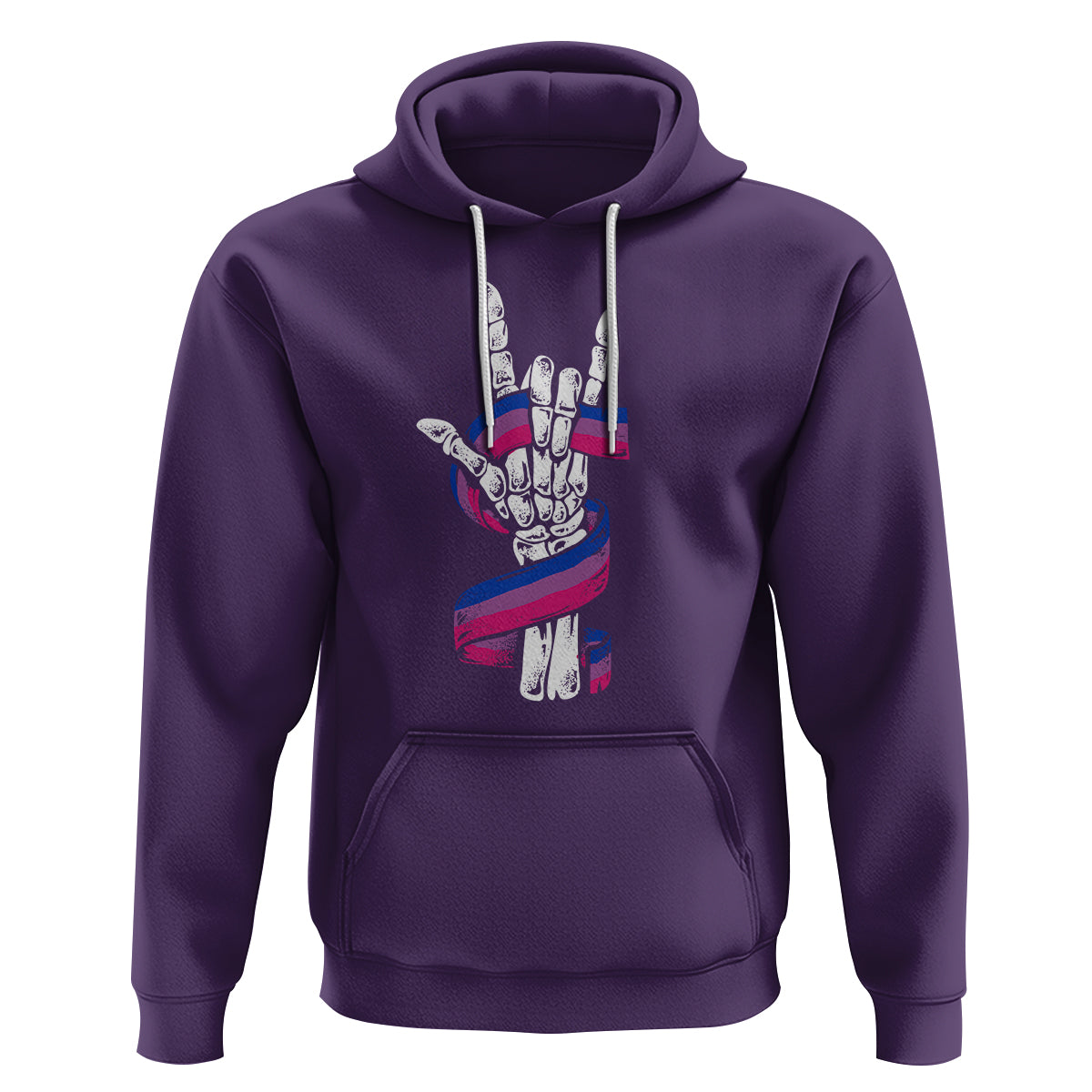 Pansexual Pride Hoodie Skeleton Rock Hand LGBTQ Pans Flag - Wonder Print Shop