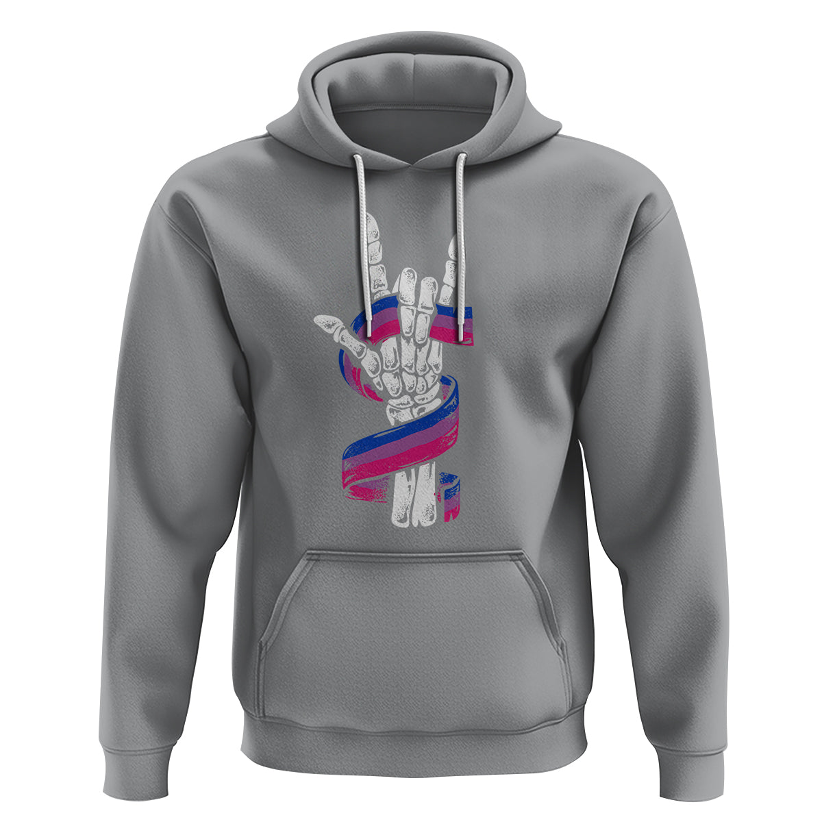 Pansexual Pride Hoodie Skeleton Rock Hand LGBTQ Pans Flag - Wonder Print Shop