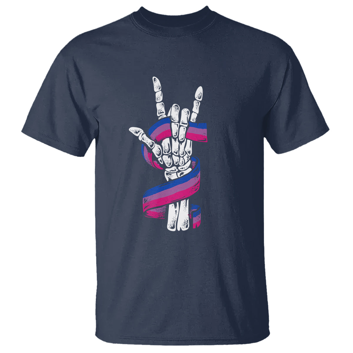 Pansexual Pride T Shirt Skeleton Rock Hand LGBTQ Pans Flag - Wonder Print Shop