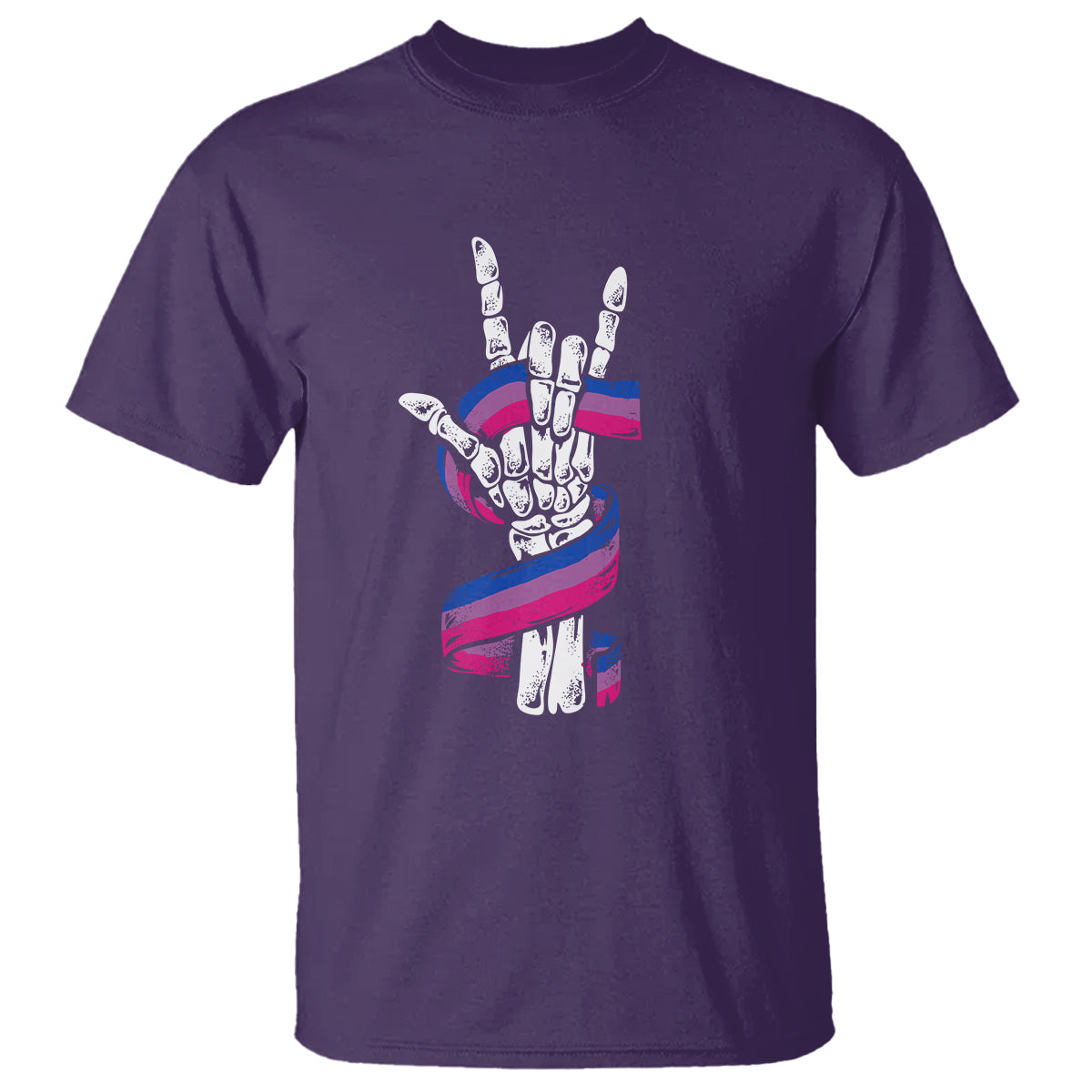 Pansexual Pride T Shirt Skeleton Rock Hand LGBTQ Pans Flag - Wonder Print Shop