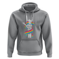 Bisexual Pride Hoodie Skeleton Rock Hand LGBTQ Bi Flag - Wonder Print Shop