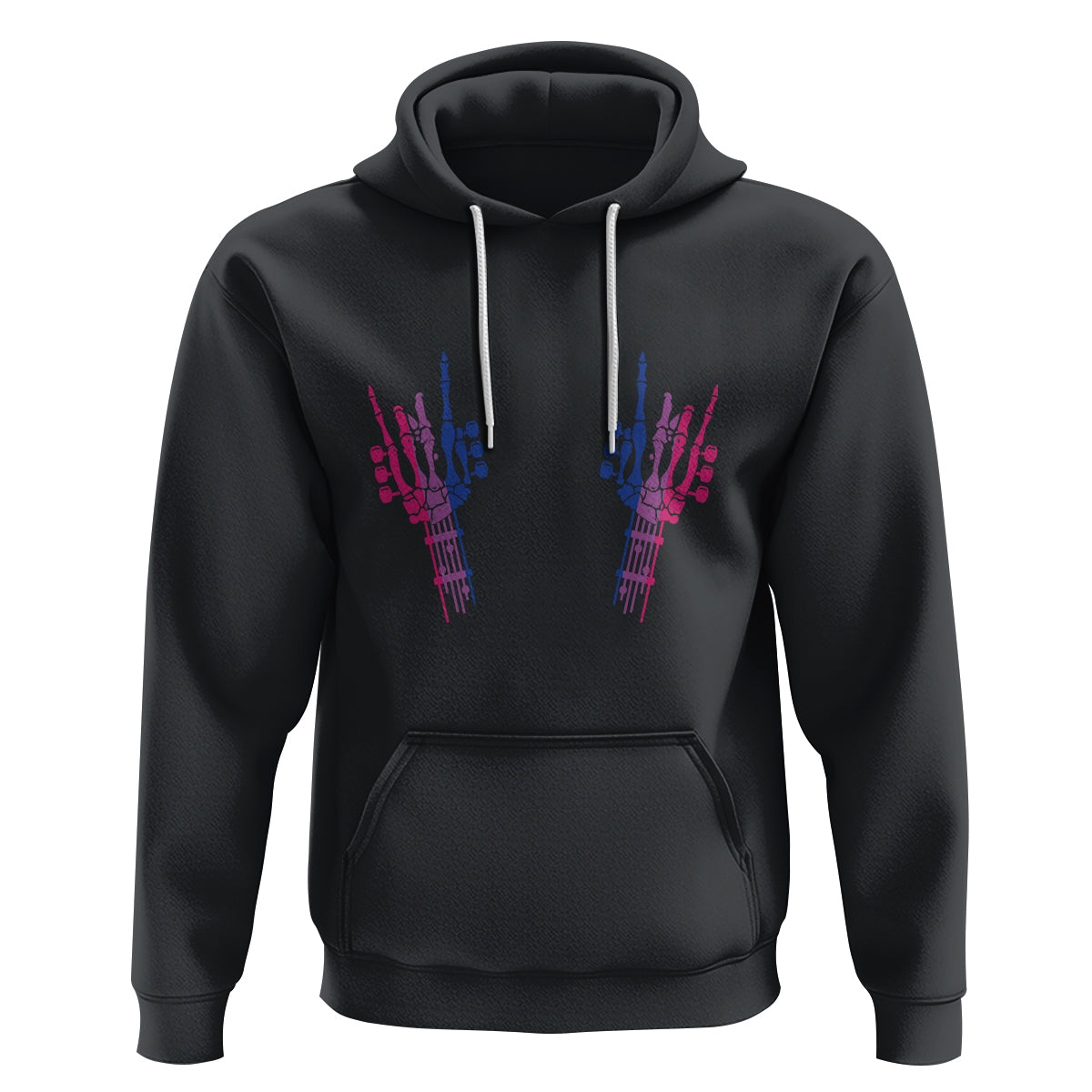 Pansexual Pride Hoodie Skeleton Rock Hand LGBTQ Pans Flag - Wonder Print Shop