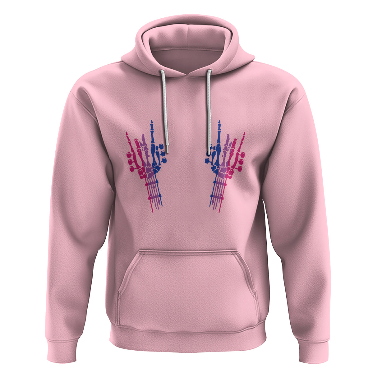 Pansexual Pride Hoodie Skeleton Rock Hand LGBTQ Pans Flag - Wonder Print Shop