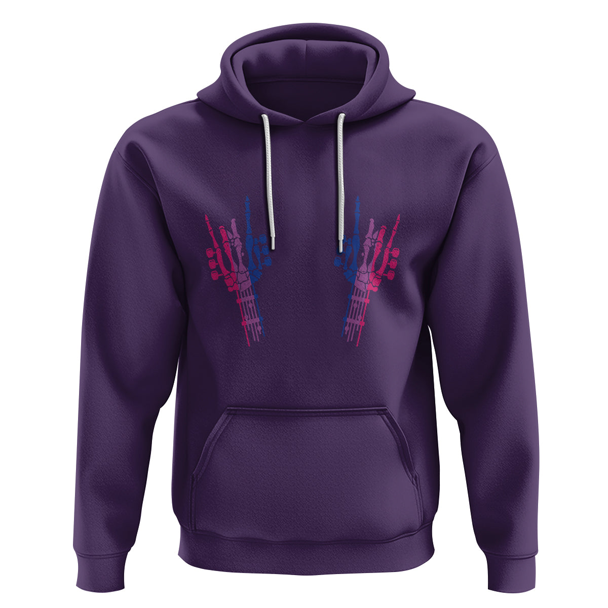 Pansexual Pride Hoodie Skeleton Rock Hand LGBTQ Pans Flag - Wonder Print Shop