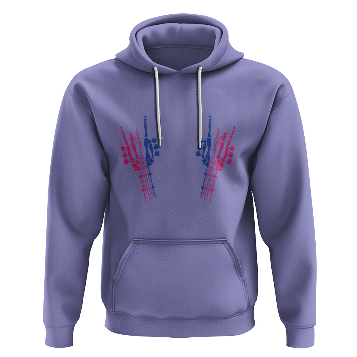 Pansexual Pride Hoodie Skeleton Rock Hand LGBTQ Pans Flag - Wonder Print Shop