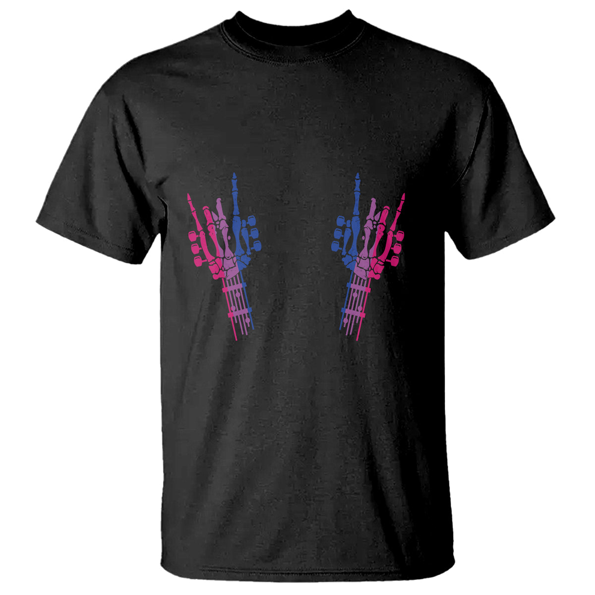 Pansexual Pride T Shirt Skeleton Rock Hand LGBTQ Pans Flag - Wonder Print Shop