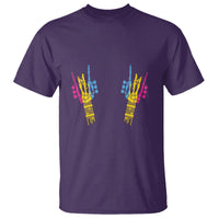 Bisexual Pride T Shirt Skeleton Rock Hand LGBTQ Bi Flag - Wonder Print Shop