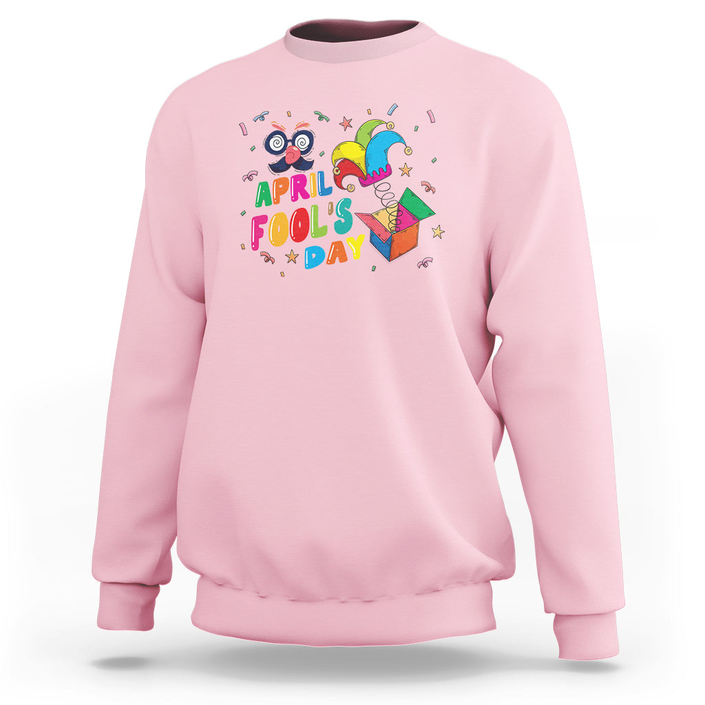 Funny April Fool's Day Pranks Jester Hat Sweatshirt - Wonder Print Shop