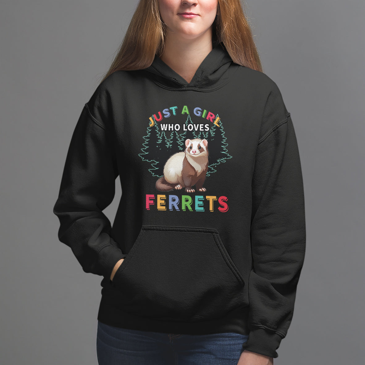 Just A Girl Who Loves Ferrets Cute Hoodie - Wonder Print Shop