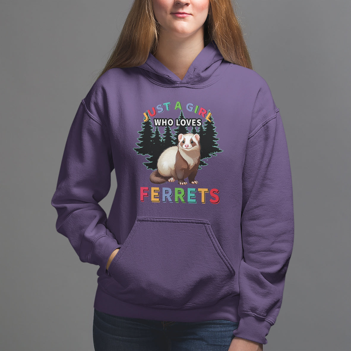 Just A Girl Who Loves Ferrets Cute Hoodie - Wonder Print Shop