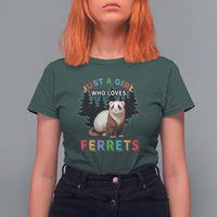 Just A Girl Who Loves Ferrets Cute T Shirt For Women - Wonder Print Shop