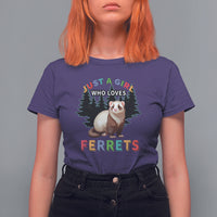 Just A Girl Who Loves Ferrets Cute T Shirt For Women - Wonder Print Shop
