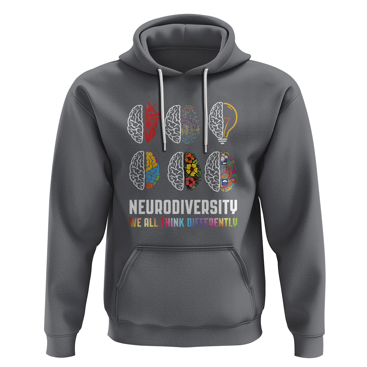 Neurodiversity Hoodie We All Think Differently Autism ADHD ASD - Wonder Print Shop