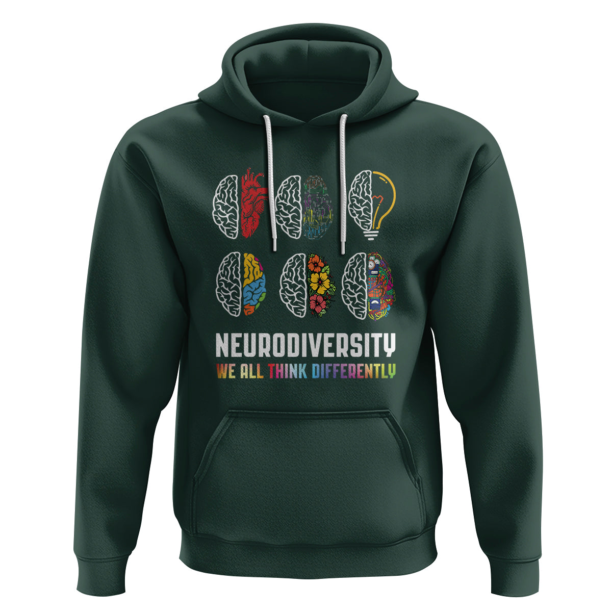 Neurodiversity Hoodie We All Think Differently Autism ADHD ASD - Wonder Print Shop