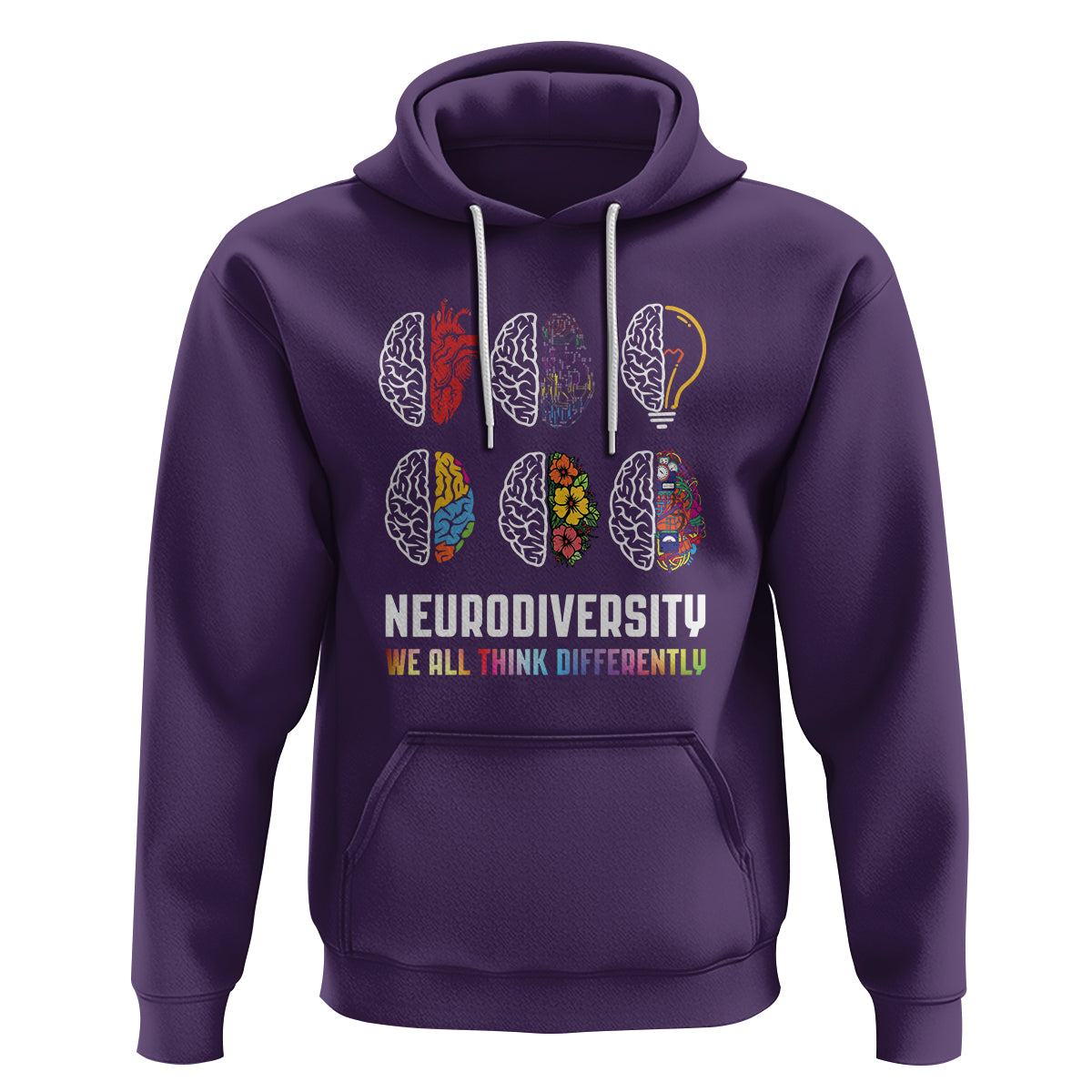 Neurodiversity Hoodie We All Think Differently Autism ADHD ASD - Wonder Print Shop