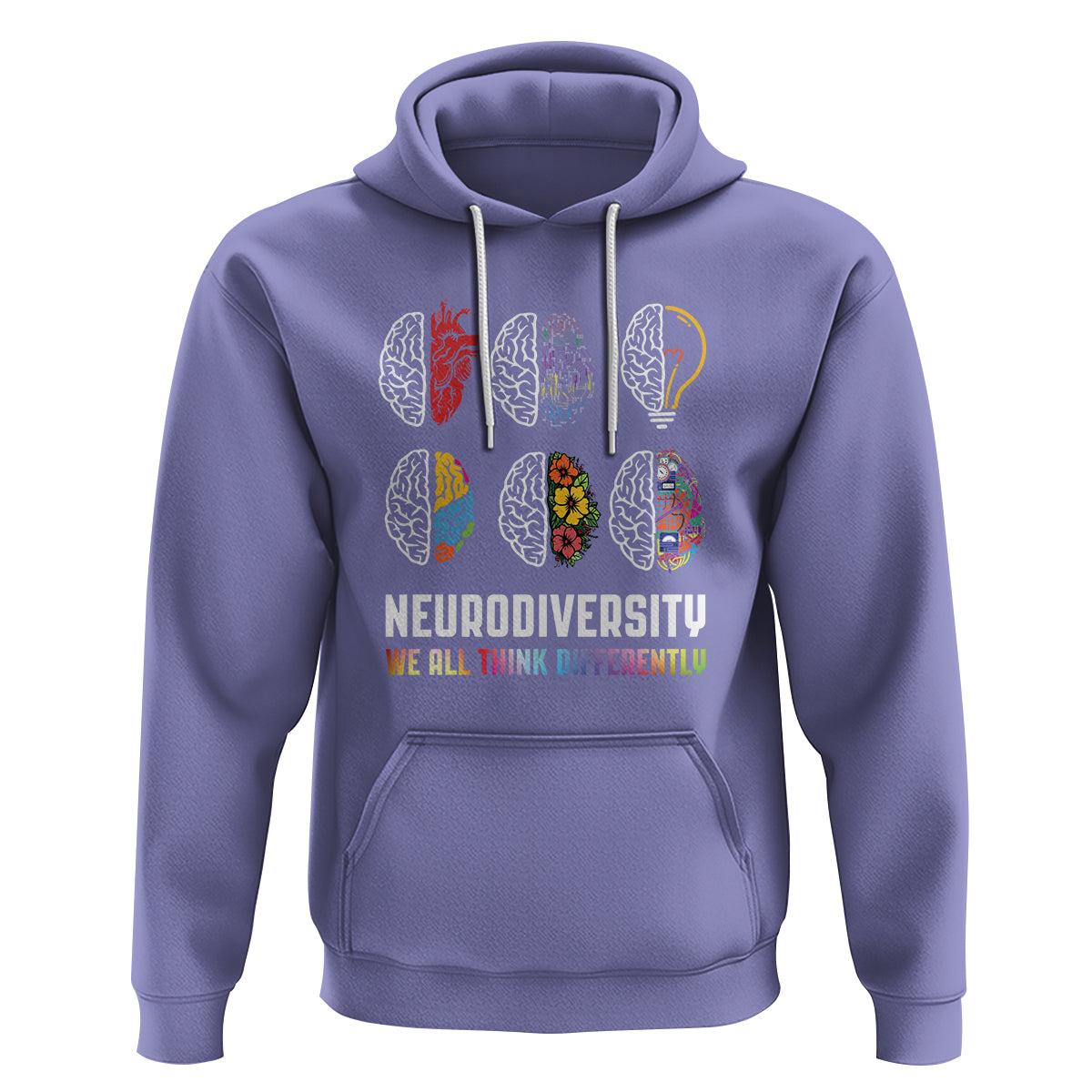 Neurodiversity Hoodie We All Think Differently Autism ADHD ASD - Wonder Print Shop