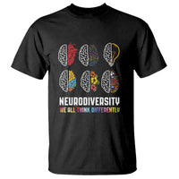 Neurodiversity T Shirt We All Think Differently Autism ADHD ASD - Wonder Print Shop