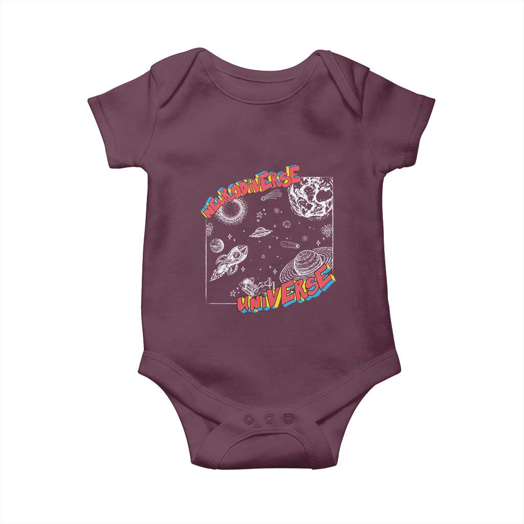 Funny Neurodiversity Baby Onesie Neurodiverse Brain Universe Autism ADHD