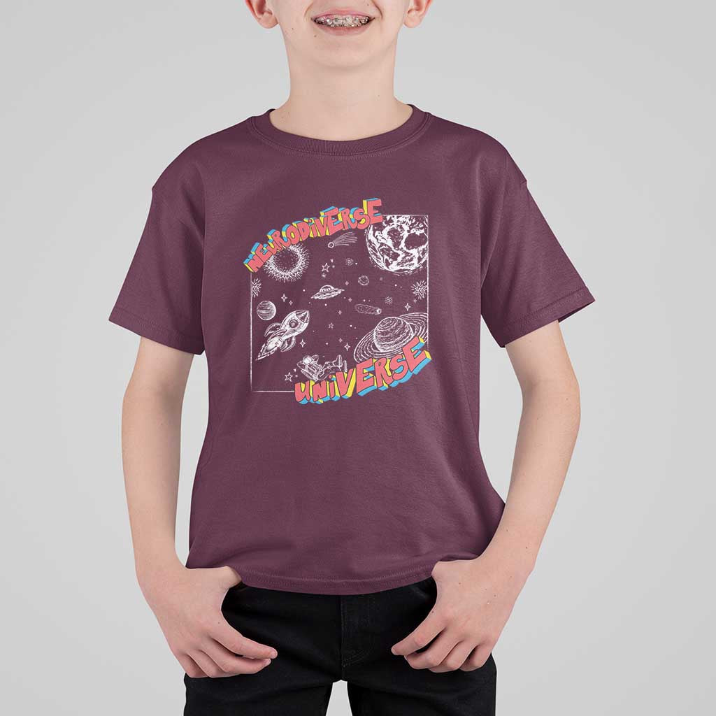Funny Neurodiversity T Shirt For Kid Neurodiverse Brain Universe Autism ADHD - Wonder Print Shop