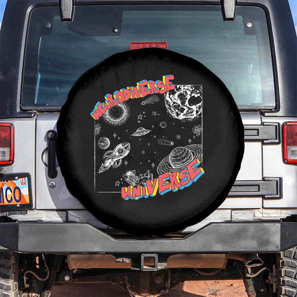 Funny Neurodiversity Spare Tire Cover Neurodiverse Brain Universe Autism ADHD