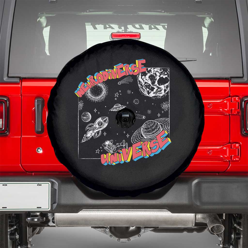 Funny Neurodiversity Spare Tire Cover Neurodiverse Brain Universe Autism ADHD