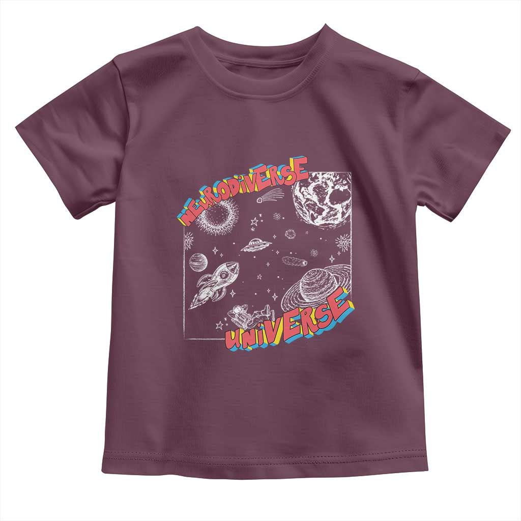 Funny Neurodiversity Toddler T Shirt Neurodiverse Brain Universe Autism ADHD