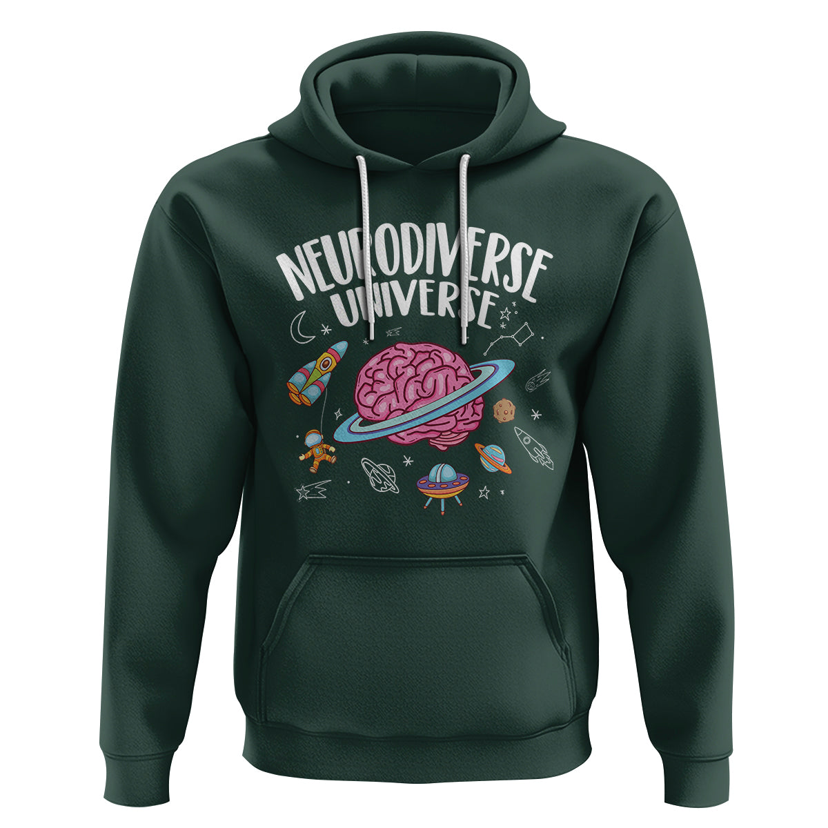 Neurodiversity Hoodie Neurodiverse Funny Brain Universe Autism ADHD ASD - Wonder Print Shop