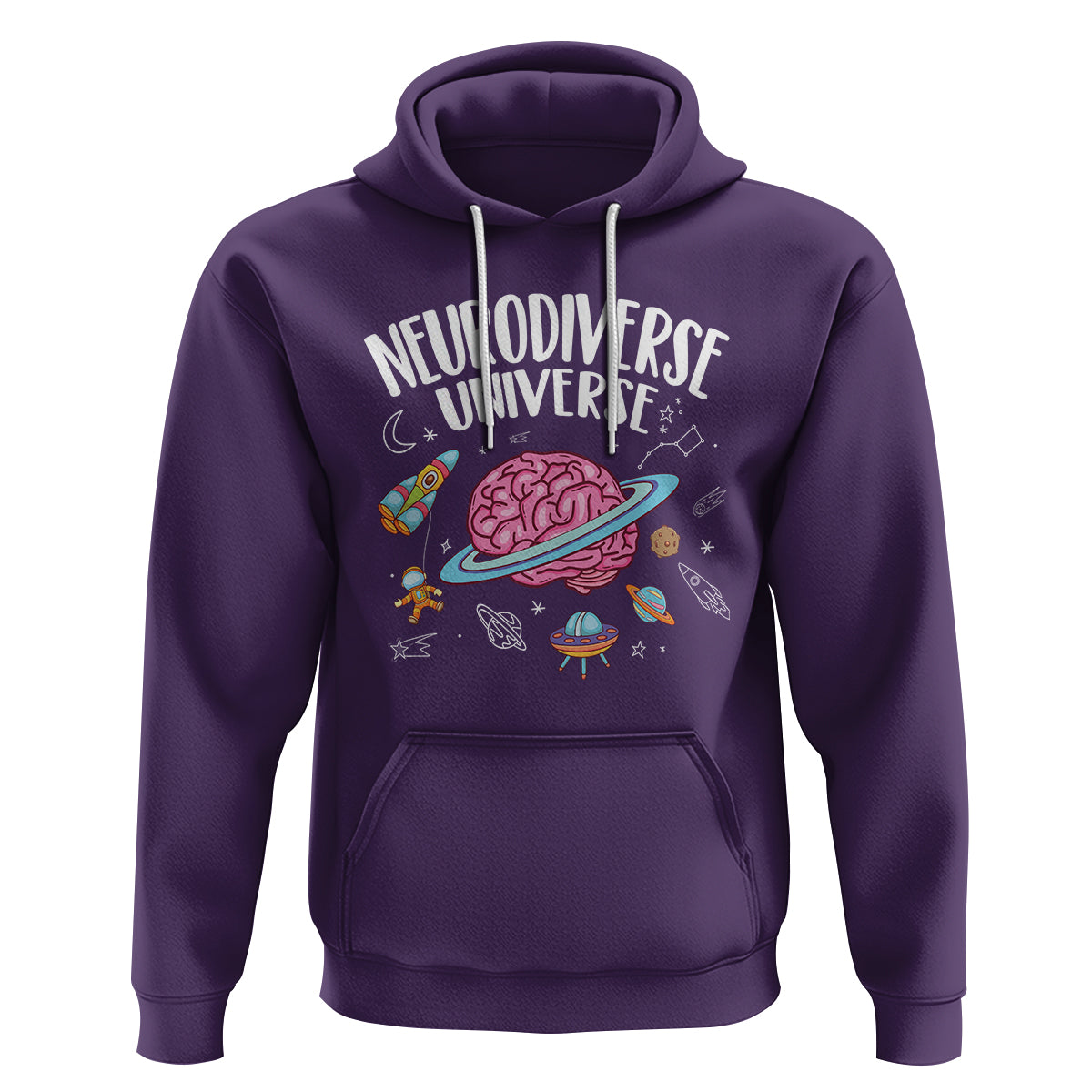 Neurodiversity Hoodie Neurodiverse Funny Brain Universe Autism ADHD ASD - Wonder Print Shop