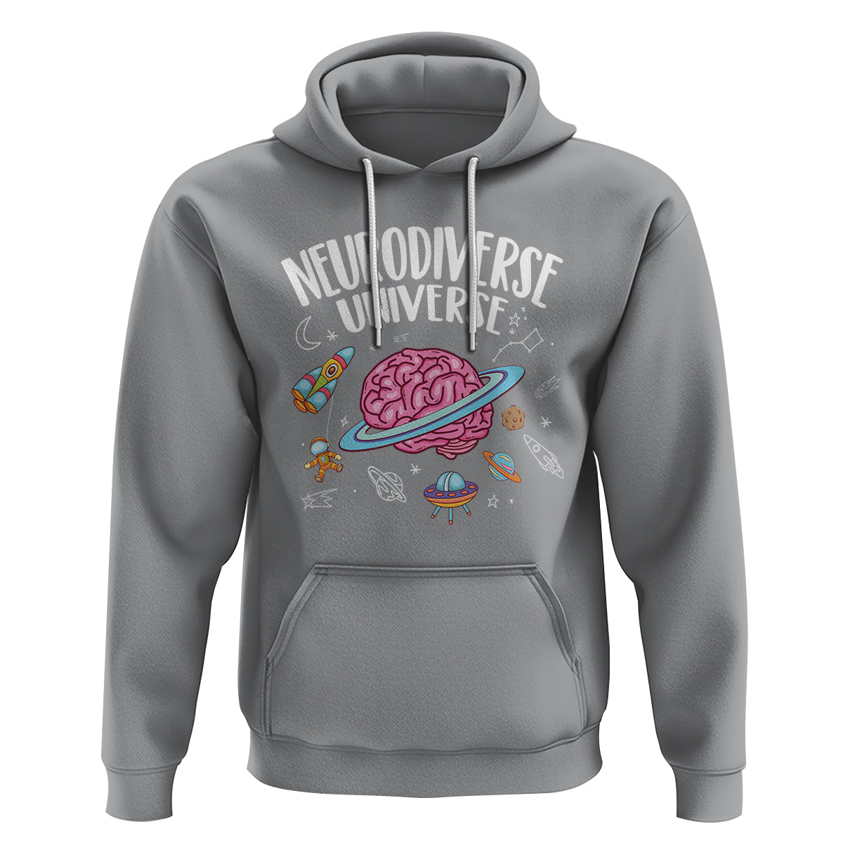 Neurodiversity Hoodie Neurodiverse Funny Brain Universe Autism ADHD ASD - Wonder Print Shop