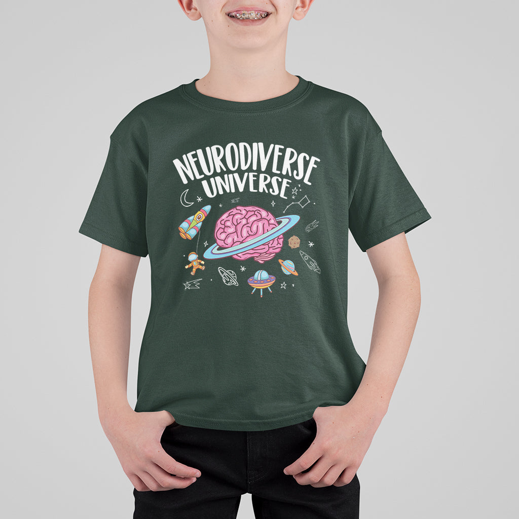 Neurodiversity T Shirt For Kid Neurodiverse Funny Brain Universe Autism ADHD ASD - Wonder Print Shop