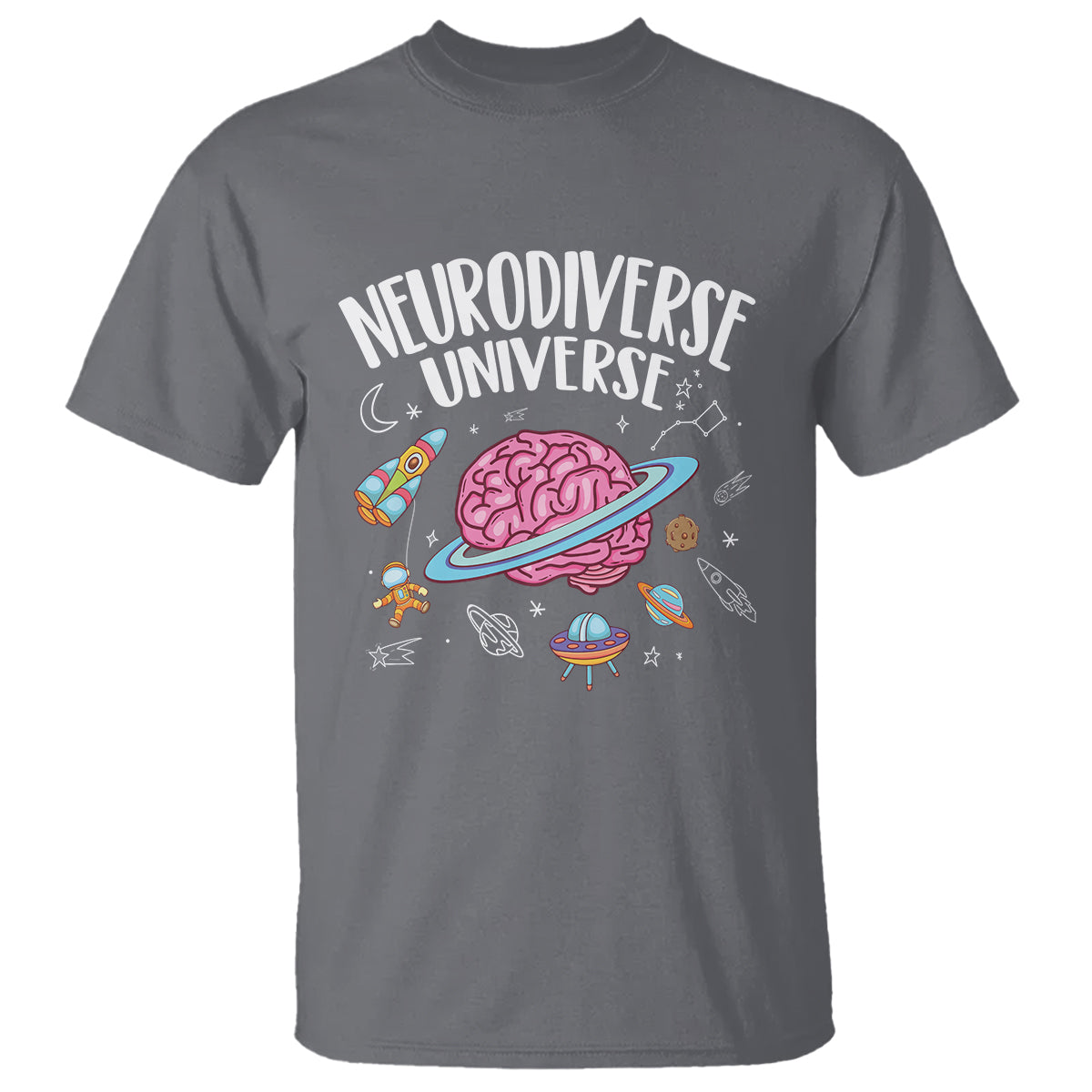 Neurodiversity T Shirt Neurodiverse Funny Brain Universe Autism ADHD ASD - Wonder Print Shop