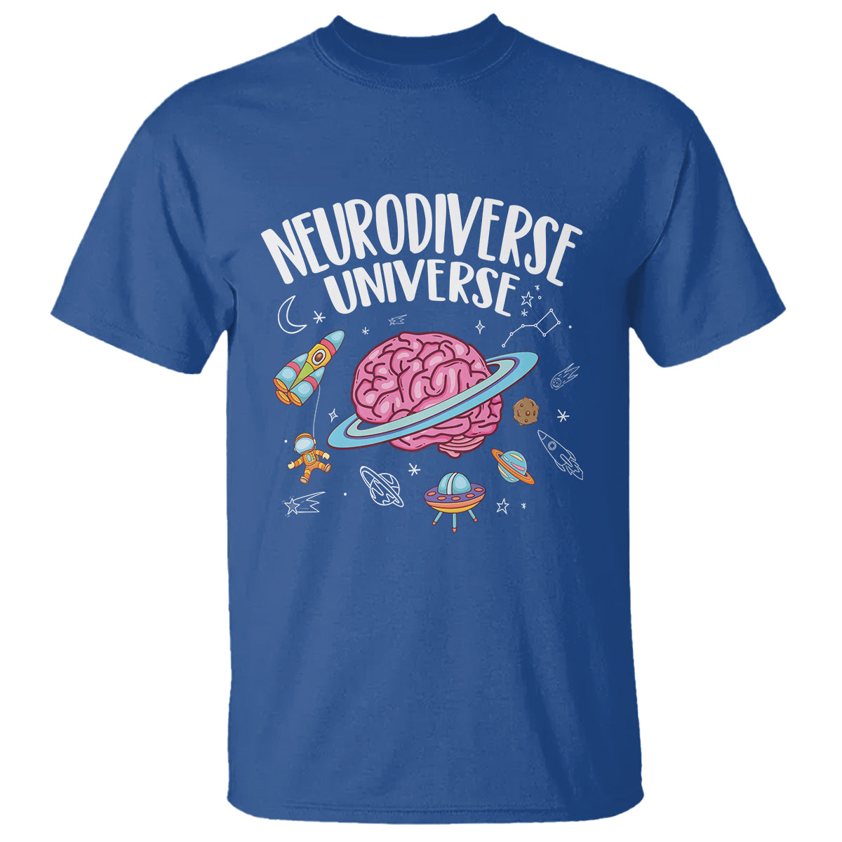 Neurodiversity T Shirt Neurodiverse Funny Brain Universe Autism ADHD ASD - Wonder Print Shop