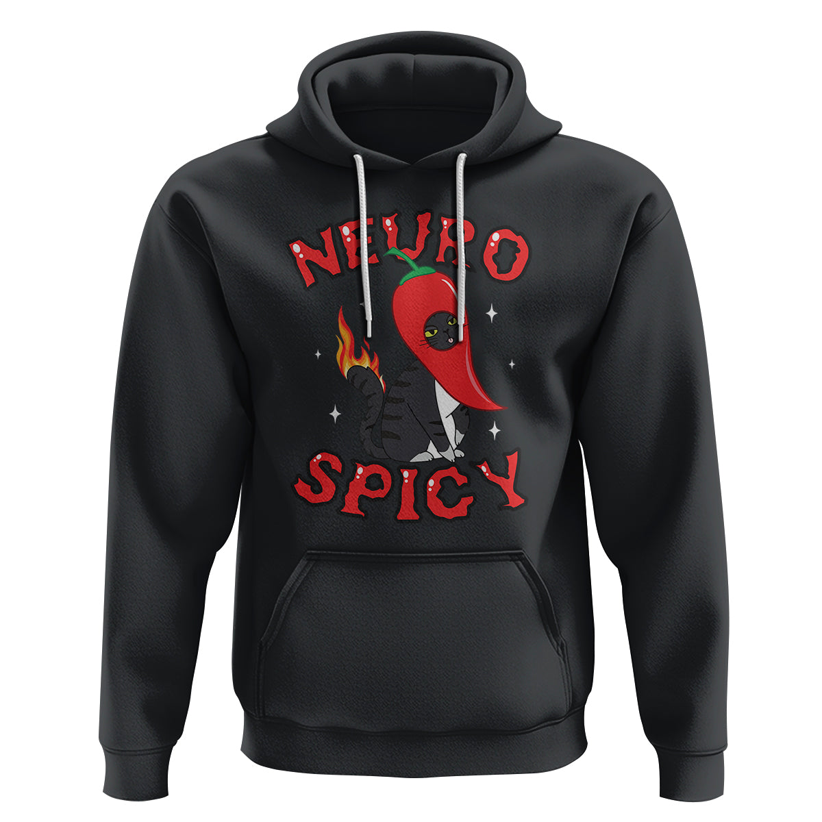 Neurodiversity Hoodie Neuro Spicy Funny Cat Lover Autism ADHD ASD - Wonder Print Shop