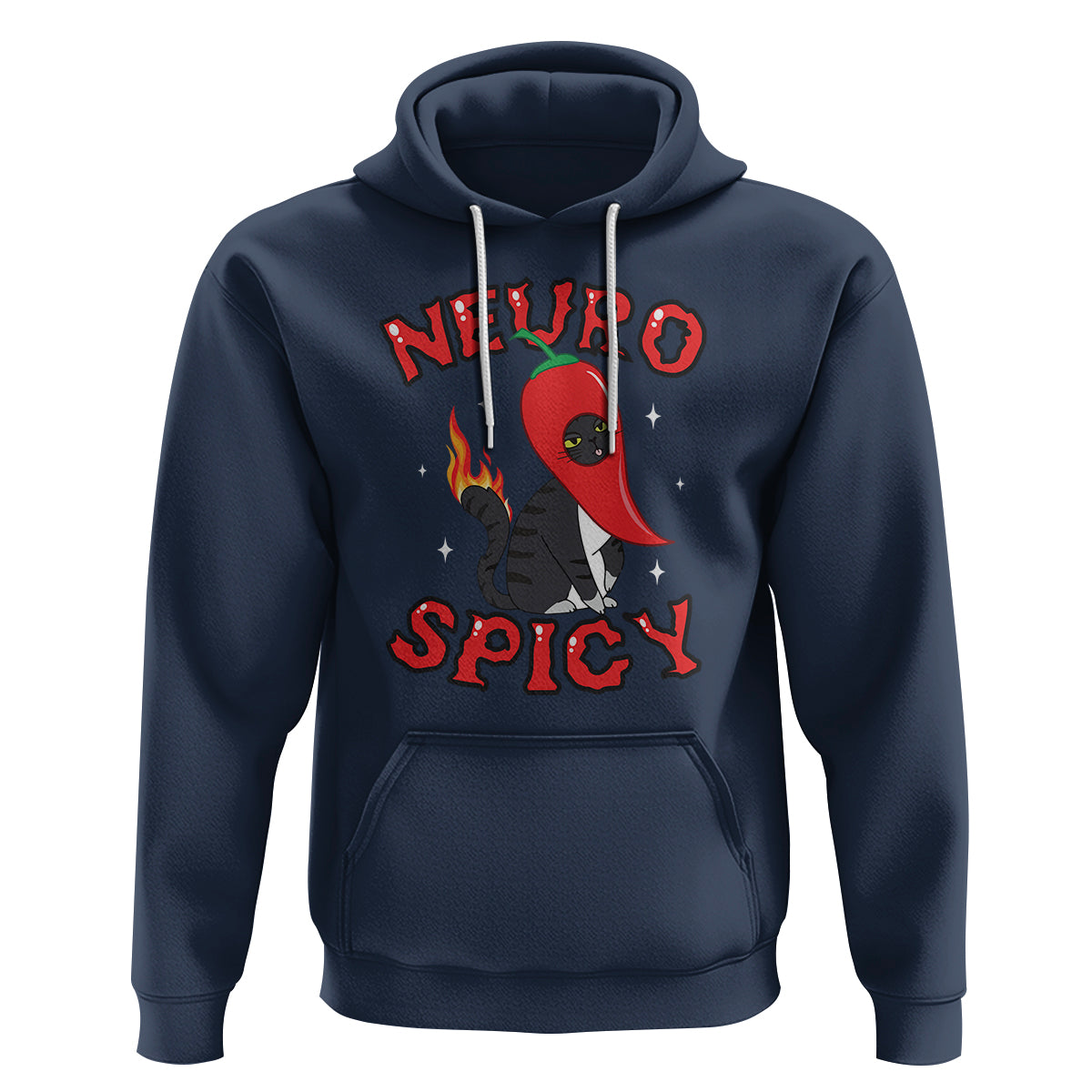 Neurodiversity Hoodie Neuro Spicy Funny Cat Lover Autism ADHD ASD - Wonder Print Shop