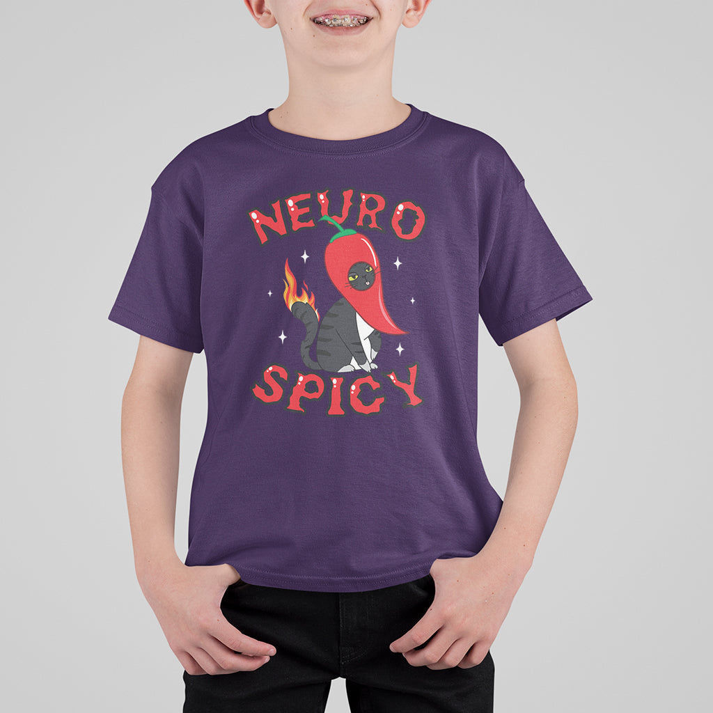 Neurodiversity T Shirt For Kid Neuro Spicy Funny Cat Lover Autism ADHD ASD - Wonder Print Shop