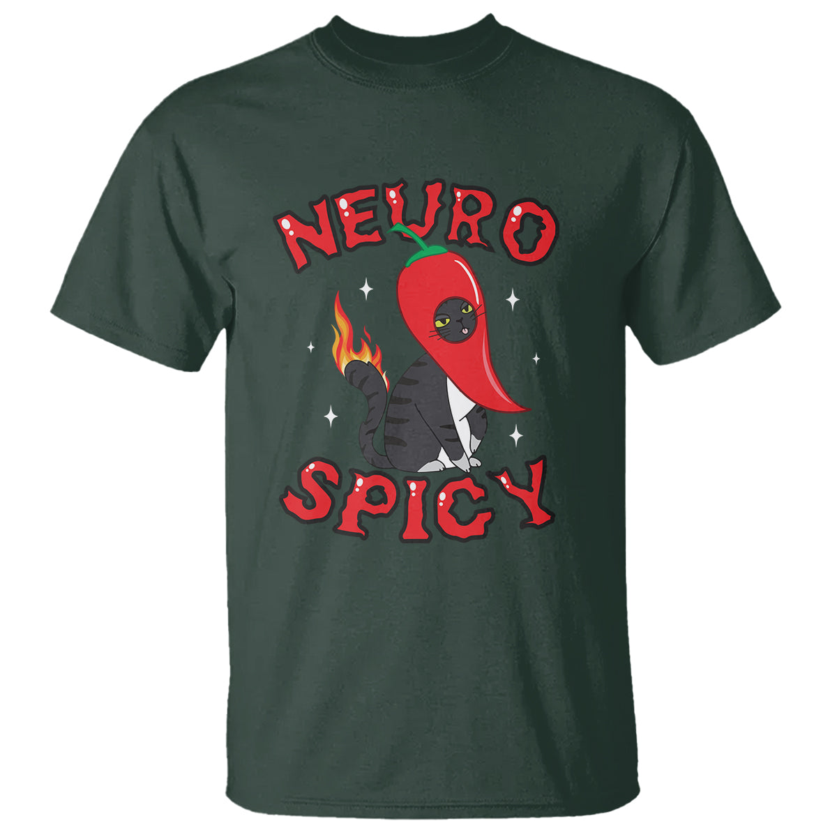 Neurodiversity T Shirt Neuro Spicy Funny Cat Lover Autism ADHD ASD - Wonder Print Shop