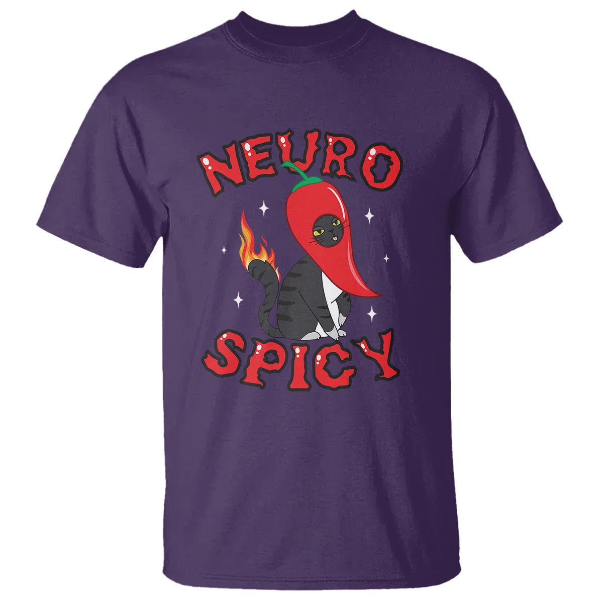 Neurodiversity T Shirt Neuro Spicy Funny Cat Lover Autism ADHD ASD - Wonder Print Shop