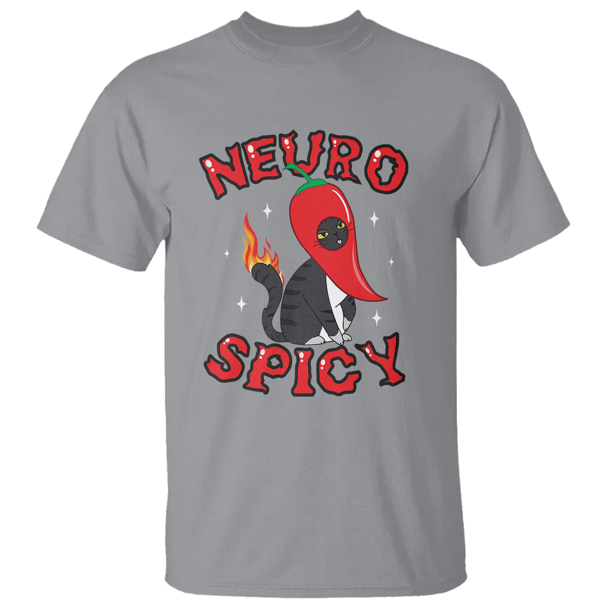 Neurodiversity T Shirt Neuro Spicy Funny Cat Lover Autism ADHD ASD - Wonder Print Shop