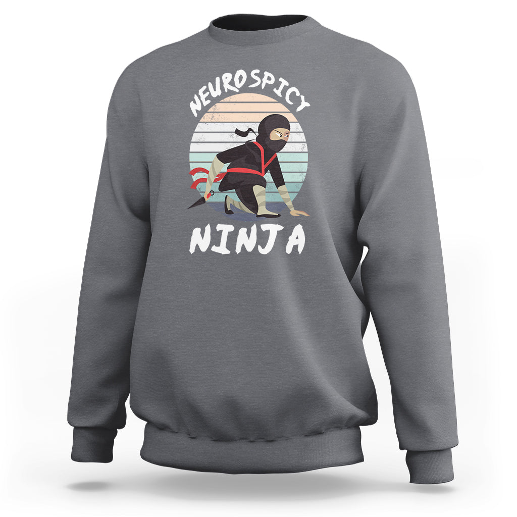 Neurodiversity Sweatshirt Neurospicy Ninja Autism ADHD ASD - Wonder Print Shop