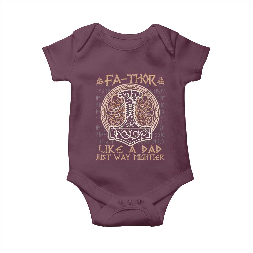 Funny Viking Dad Baby Onesie Fathor Like A Dad Just Way Mightier